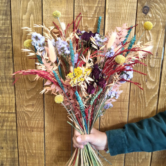 Bouquet séché arc-en-ciel