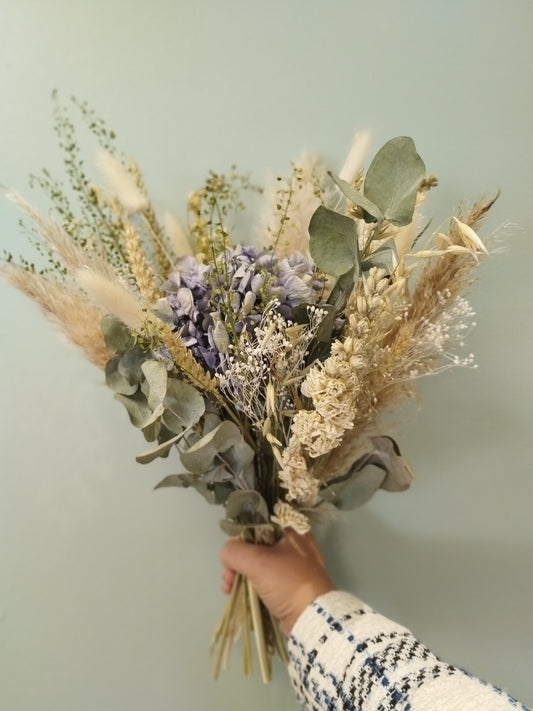 Bouquet séché Bleu Hortense